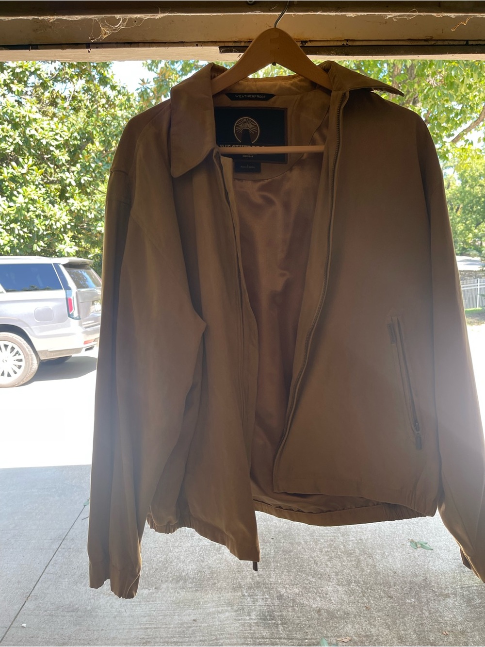 Weatherproof Men's Lightweight Hooded Jacket - Tan Brown